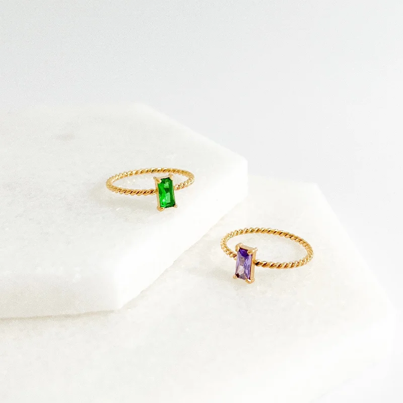 Limited-Stock Jewelry Sale – Shop Before It's Gone Twisted Rectangle Gem Gold Ring