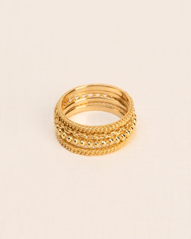 Personalized Jewelry Sale – Meaningful Gifts At Great Prices Set of four stacked 'Chapters' 18K Gold Ring Personalized Jewelry Sale – Meaningful Gifts At Great Prices Set of four stacked 'Chapters' 18K Gold Ring