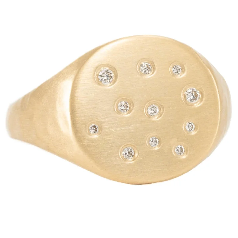 Unique Jewelry For Less – Shop The Sale Now 18k Gold Scattered Diamond Signet - 18ky + VS Diamonds Unique Jewelry For Less – Shop The Sale Now 18k Gold Scattered Diamond Signet - 18ky + VS Diamonds