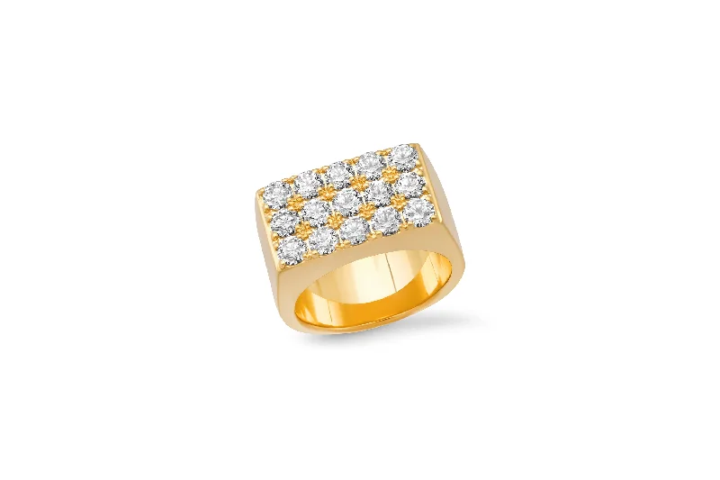 Unique Jewelry For Less – Shop The Sale Now 3 Row Diamond Rectangle Ring