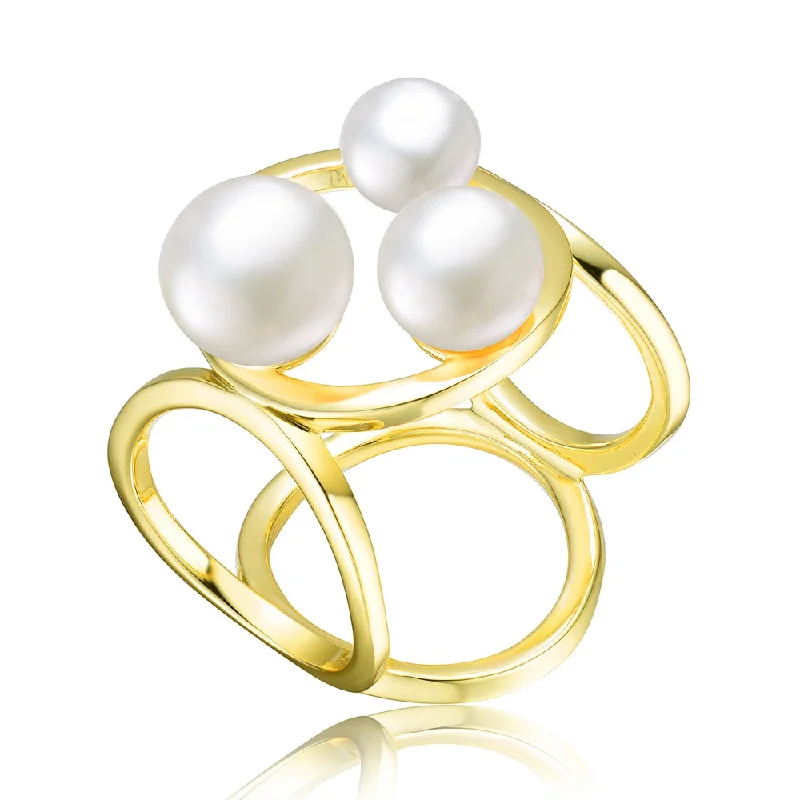 Premium Jewelry At Promotional Prices – Shine Today Delphine Pearls Geometric Ring