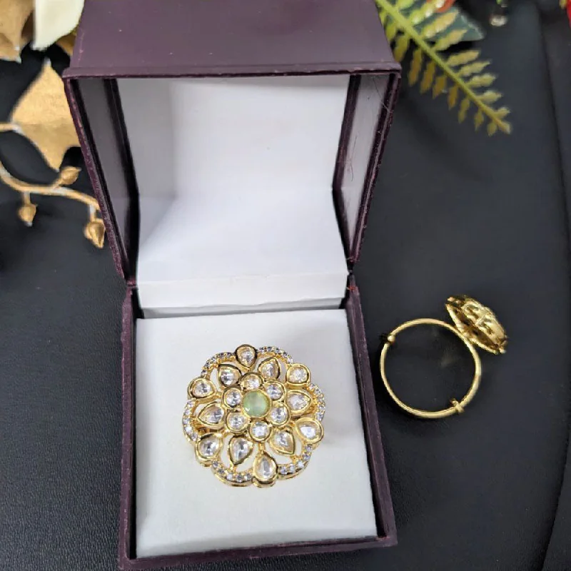 Grab Exquisite Jewelry At The Lowest Prices Aamrapali Gold Plated Kundan Ring (1 Piece Only) Grab Exquisite Jewelry At The Lowest Prices Aamrapali Gold Plated Kundan Ring (1 Piece Only)