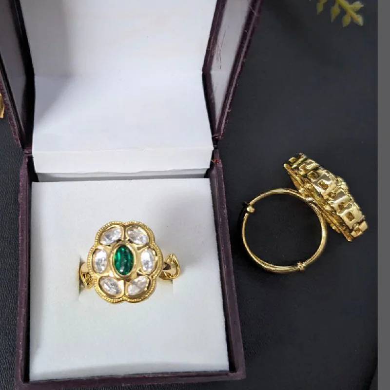 High-End Jewelry, Now More Affordable Than Ever Aamrapali Gold Plated Kundan Ring (1 Piece Only) High-End Jewelry, Now More Affordable Than Ever Aamrapali Gold Plated Kundan Ring (1 Piece Only)