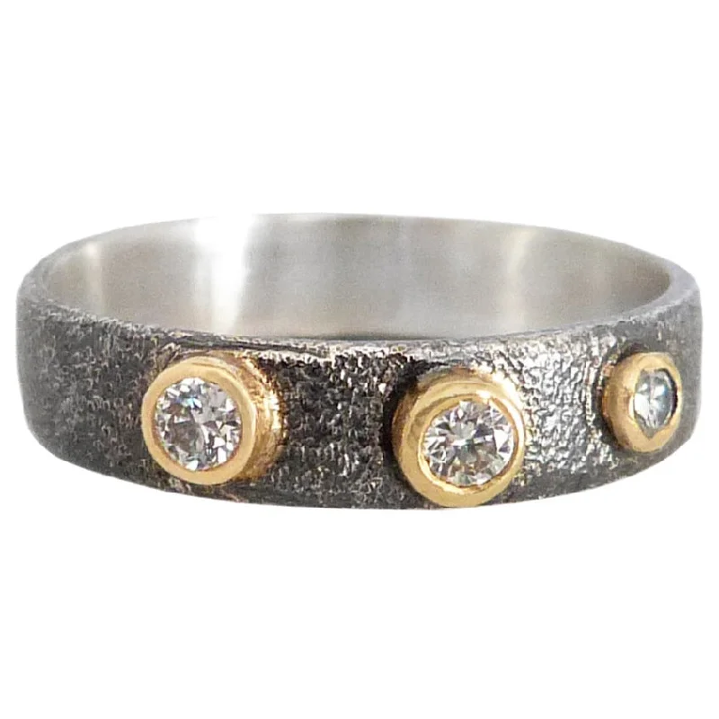 Shine Bright With Our Special Jewelry Promotions Black + Gold Terra Band - 18k Gold, Oxidized Silver + Reclaimed Diamonds Shine Bright With Our Special Jewelry Promotions Black + Gold Terra Band - 18k Gold, Oxidized Silver + Reclaimed Diamonds