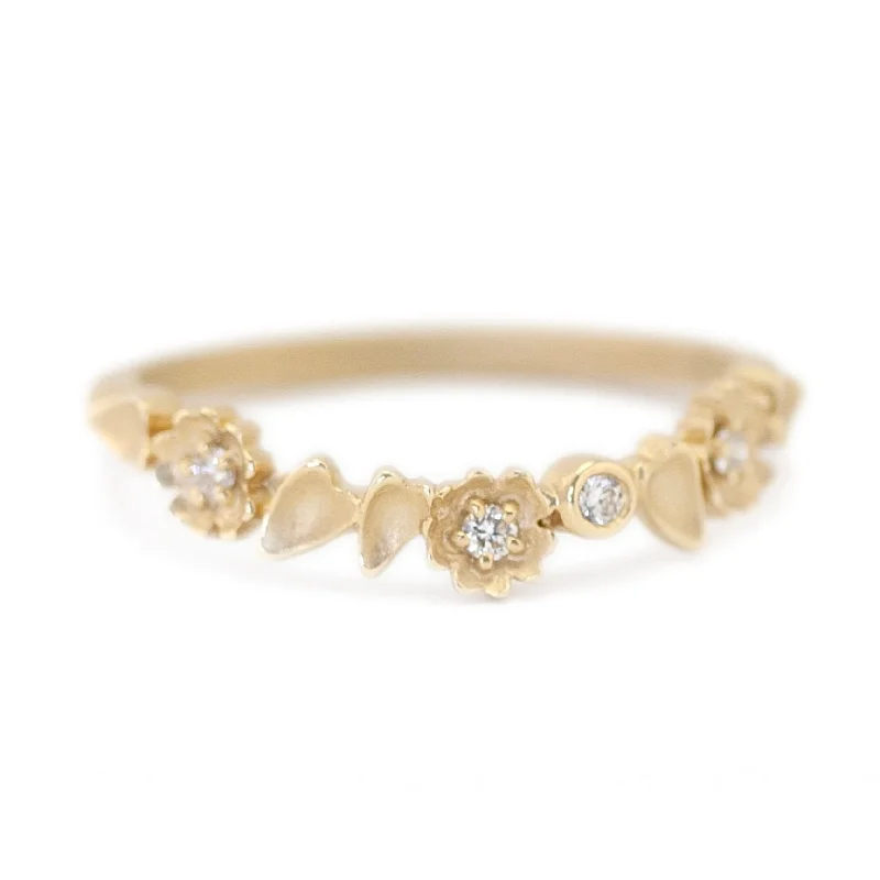 Chic And Stylish Jewelry At Discounted Prices Buttercup Topper Guard Band - l8k Yellow Gold + Diamonds (.06 ctw) Chic And Stylish Jewelry At Discounted Prices Buttercup Topper Guard Band - l8k Yellow Gold + Diamonds (.06 ctw)