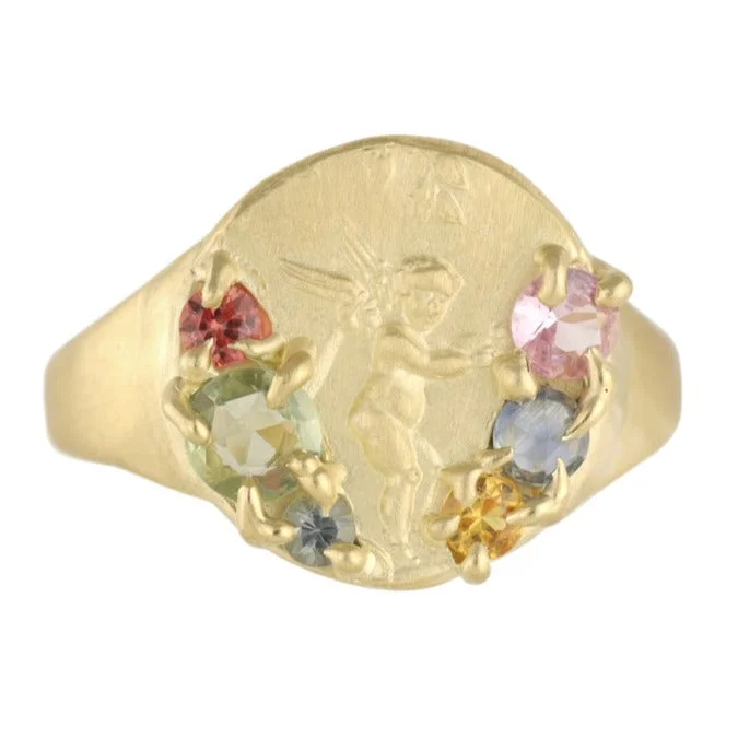 Discounted Luxury Jewelry – Shine Without The Splurge Cherub Ring - 14k Gold + Sapphires Discounted Luxury Jewelry – Shine Without The Splurge Cherub Ring - 14k Gold + Sapphires