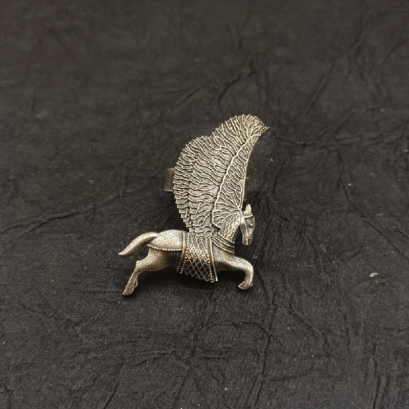 Exclusive Savings On Timeless Jewelry Pieces Deep Jewell Oxidised Plated Horse Adjustable Ring Exclusive Savings On Timeless Jewelry Pieces Deep Jewell Oxidised Plated Horse Adjustable Ring