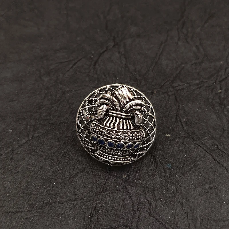 Stunning Jewelry Pieces At The Lowest Prices Ever Deep Jewell Oxidised Plated Kalash Adjustable Ring Stunning Jewelry Pieces At The Lowest Prices Ever Deep Jewell Oxidised Plated Kalash Adjustable Ring