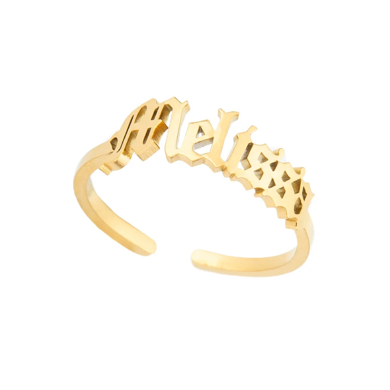 Once-A-Year Jewelry Sale – Grab Your Favorites Now Gothic Typography Ring