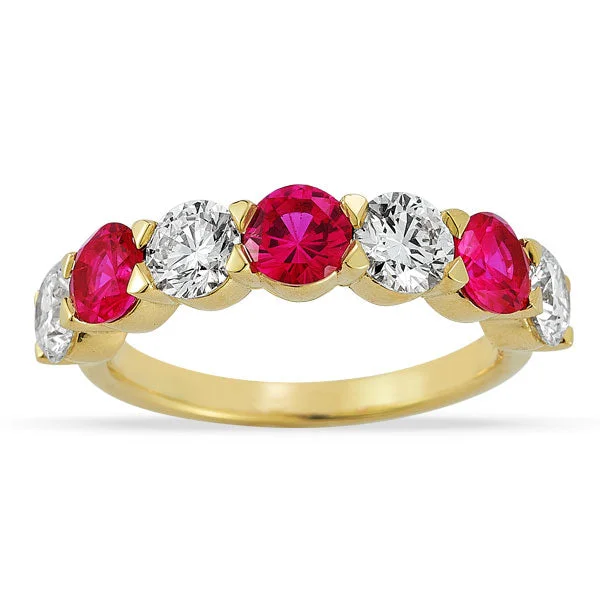 Personalized Jewelry Sale – Meaningful Gifts At Great Prices Grown Diamond and Ruby Band in 14K Yellow Gold Personalized Jewelry Sale – Meaningful Gifts At Great Prices Grown Diamond and Ruby Band in 14K Yellow Gold