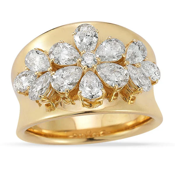 Discounted Jewelry For A Glamorous Look Grown Diamond Floral Cocktail Band in 14K Yellow Gold Discounted Jewelry For A Glamorous Look Grown Diamond Floral Cocktail Band in 14K Yellow Gold