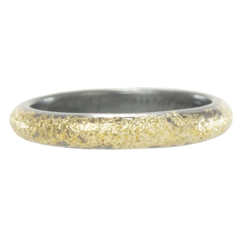 Grab Your Favorite Jewelry At The Lowest Prices Dusted Half Round Band - 22k Gold, Oxidized Silver Grab Your Favorite Jewelry At The Lowest Prices Dusted Half Round Band - 22k Gold, Oxidized Silver