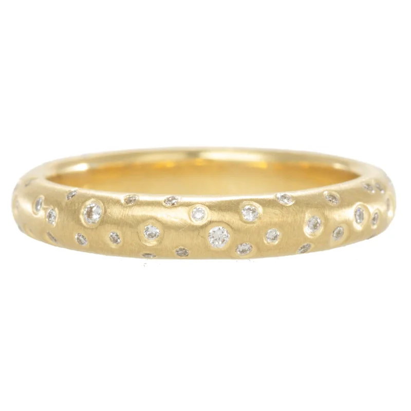 Handcrafted Jewelry Sale – Unique Designs At Low Prices Half Round Band With Scattered Diamonds - 18k/20k Gold, Oxidized Silver + VS Diamonds Handcrafted Jewelry Sale – Unique Designs At Low Prices Half Round Band With Scattered Diamonds - 18k/20k Gold, Oxidized Silver + VS Diamonds