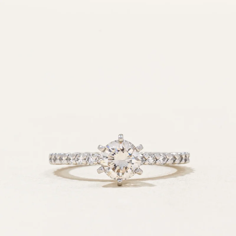 The Perfect Jewelry Piece At The Perfect Discount High Set Diamond Engagement Ring | 0.93ctw SI1 H | SZ 4.5 | The Perfect Jewelry Piece At The Perfect Discount High Set Diamond Engagement Ring | 0.93ctw SI1 H | SZ 4.5 |
