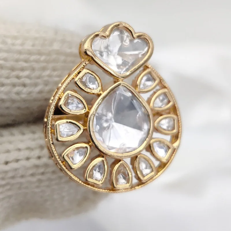 Huge Markdowns On Premium Jewelry Styles Jewel Addiction Gold Plated Kundan Adjustable Ring Huge Markdowns On Premium Jewelry Styles Jewel Addiction Gold Plated Kundan Adjustable Ring