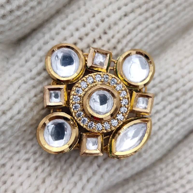 High-Quality Jewelry At A Fraction Of The Cost Jewel Addiction Gold Plated Kundan Adjustable Ring High-Quality Jewelry At A Fraction Of The Cost Jewel Addiction Gold Plated Kundan Adjustable Ring