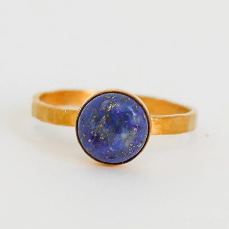 Your Perfect Accessory Now At The Best Price Lapis Handmade Ring: 14kt gold vermeil