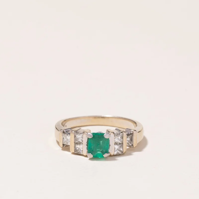 Affordable Glamour – Premium Jewelry For Less Platunum & 18k Yellow Gold Emerald and Diamond Ring | 0.55ct, 0.54ctw | SZ 7.5 Affordable Glamour – Premium Jewelry For Less Platunum & 18k Yellow Gold Emerald and Diamond Ring | 0.55ct, 0.54ctw | SZ 7.5