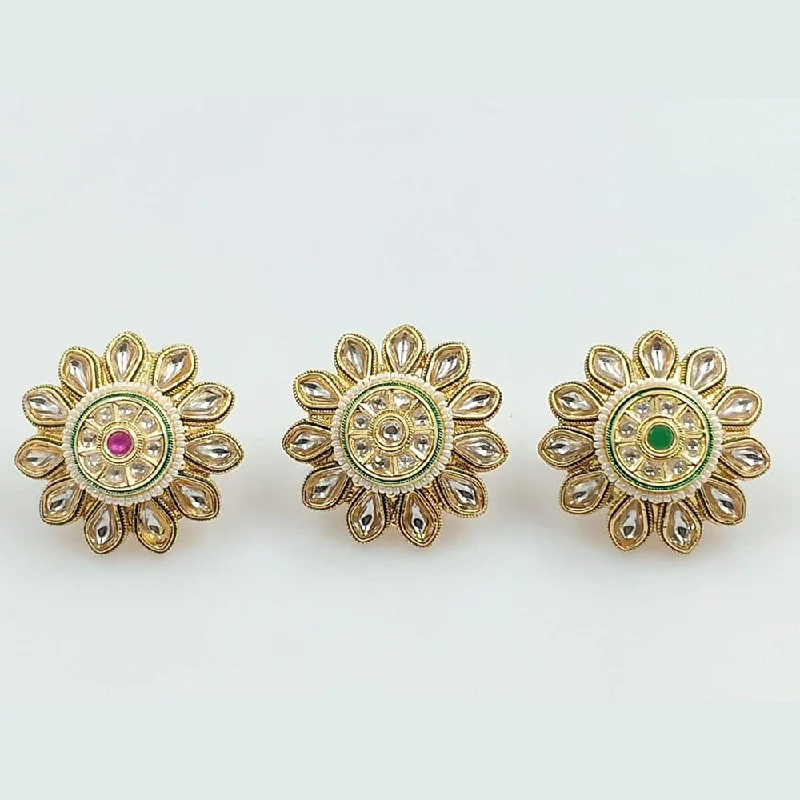 Waterproof Stainless Steel Jewelry For Lasting Beauty Manisha Jewellery Gold Plated Kundan And Pearl Adjustable Rings (Piece 1 Only) Waterproof Stainless Steel Jewelry For Lasting Beauty Manisha Jewellery Gold Plated Kundan And Pearl Adjustable Rings (Piece 1 Only)