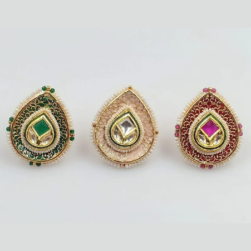 Premium Jewelry At Promotional Prices – Shine Today Manisha Jewellery Gold Plated Kundan And Pearl Adjustable Rings (Piece 1 Only) Premium Jewelry At Promotional Prices – Shine Today Manisha Jewellery Gold Plated Kundan And Pearl Adjustable Rings (Piece 1 Only)