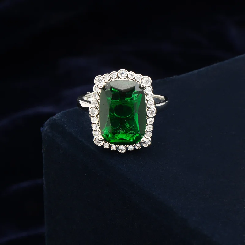 Customized Silver Jewelry For Unique Style Nipura Azure Zircon Fairytale Ring