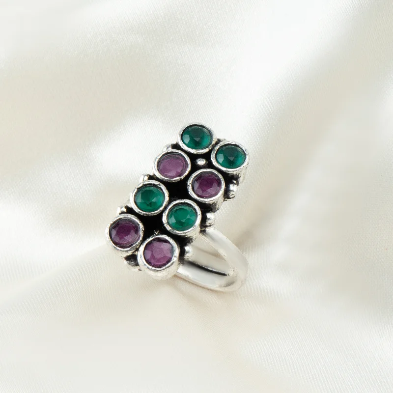Affordable Elegance – Premium Jewelry At Special Prices Nipura Multicolour Polki Statement Ring