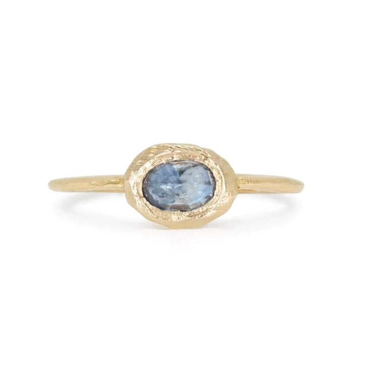 Premium Diamond Jewelry For Unforgettable Moments Oval Stone Ring East/West - 18k Gold + Denim Blue Sapphire Premium Diamond Jewelry For Unforgettable Moments Oval Stone Ring East/West - 18k Gold + Denim Blue Sapphire