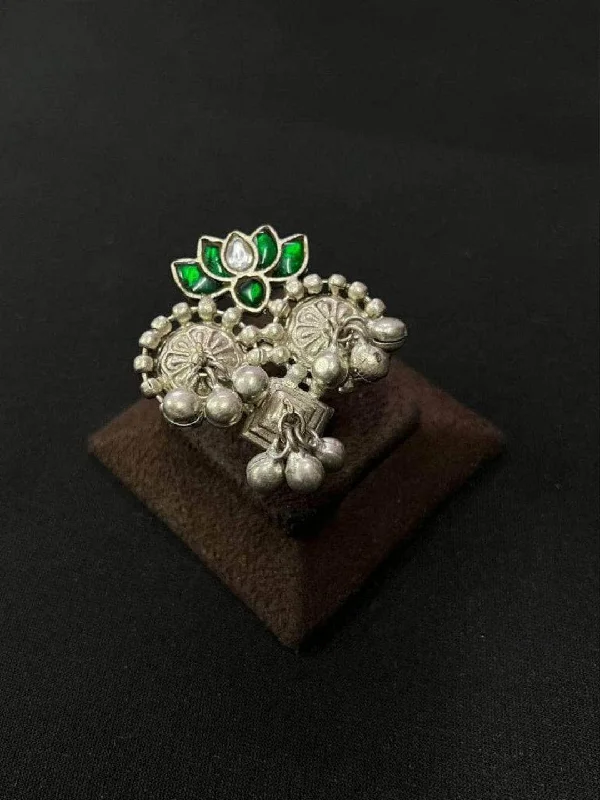 Get Ready To Sparkle – Special Jewelry Discounts Oxidised Green Pearl Ring