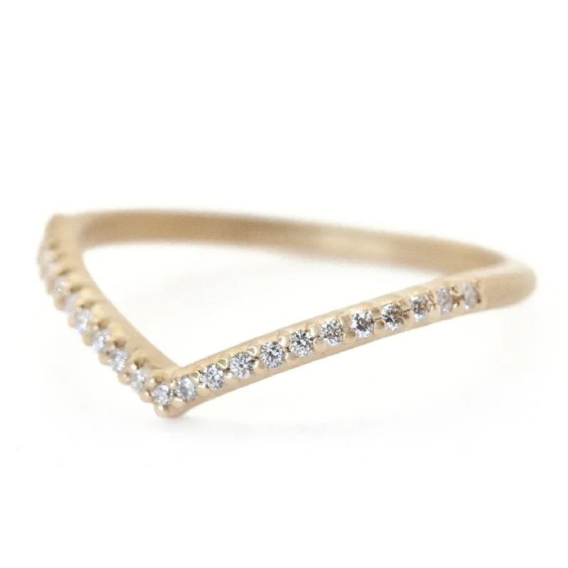 Clearance Sale On High-End Jewelry Collections Pave Slender V Guard Band - l8k Gold + Diamonds (.12 ctw) Clearance Sale On High-End Jewelry Collections Pave Slender V Guard Band - l8k Gold + Diamonds (.12 ctw)