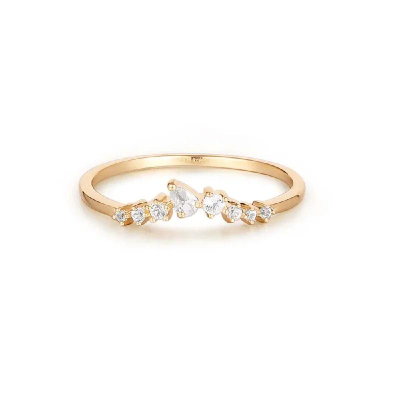 Personalized Jewelry Sale – Unique Gifts At Low Prices Pear and Round White Sapphire Curved Ring Personalized Jewelry Sale – Unique Gifts At Low Prices Pear and Round White Sapphire Curved Ring