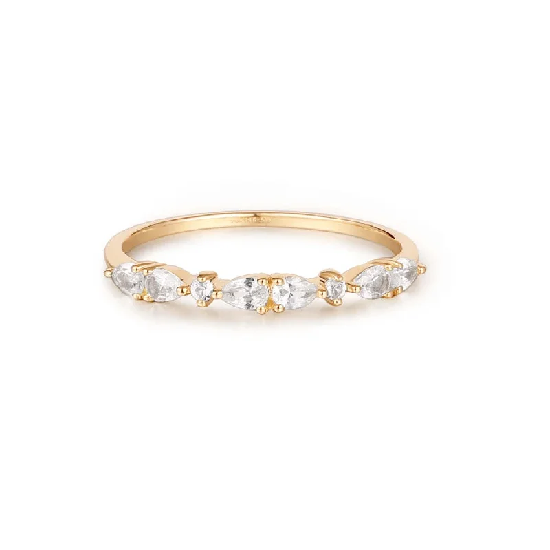 Must-Have Jewelry At Unbelievable Discounts Pear and Round White Sapphire Half-Eternity Ring Must-Have Jewelry At Unbelievable Discounts Pear and Round White Sapphire Half-Eternity Ring