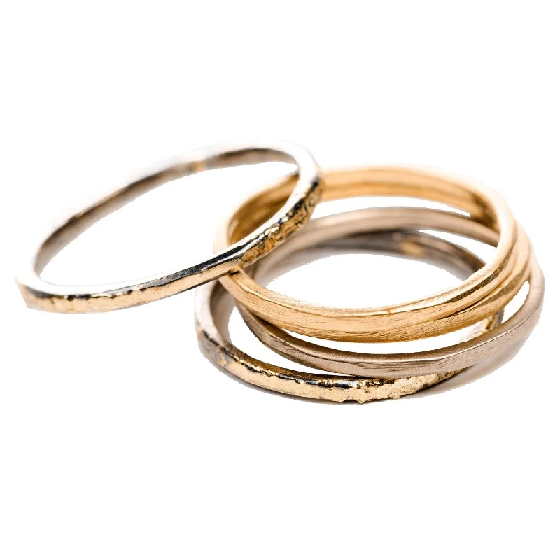 Personalized Engraved Jewelry For Meaningful Gifts Pinky/Midi Stackers - 22k/18ky Gold, 14kpw Gold + Oxidized Silver Personalized Engraved Jewelry For Meaningful Gifts Pinky/Midi Stackers - 22k/18ky Gold, 14kpw Gold + Oxidized Silver