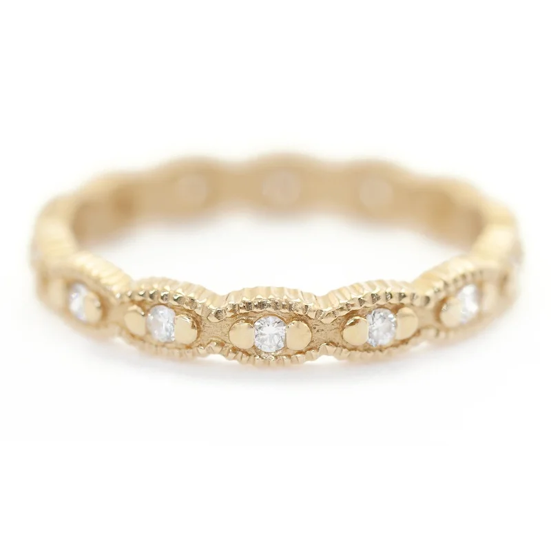Limited-Time Jewelry Sale – Don't Miss Out On Dazzling Discounts Ribbed Scallop Band - l8k Yellow Gold + Diamonds (.2l ctw) Limited-Time Jewelry Sale – Don't Miss Out On Dazzling Discounts Ribbed Scallop Band - l8k Yellow Gold + Diamonds (.2l ctw)