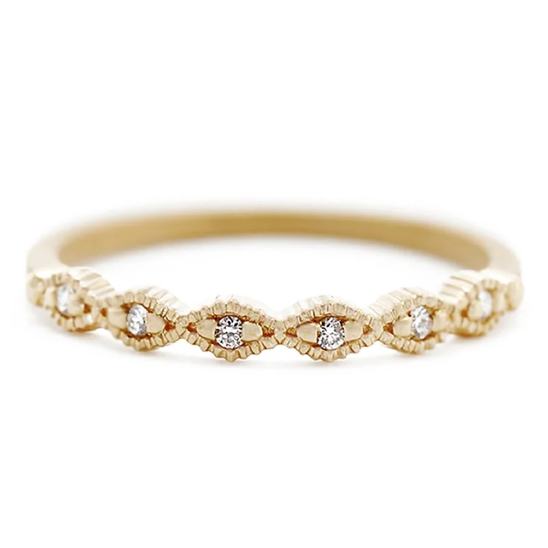 Flash Sale On Elegant Jewelry – Don't Miss Out Ribbed Triangle Thin Topper Band - 18k Yellow Gold + Diamonds (.06 ctw) Flash Sale On Elegant Jewelry – Don't Miss Out Ribbed Triangle Thin Topper Band - 18k Yellow Gold + Diamonds (.06 ctw)