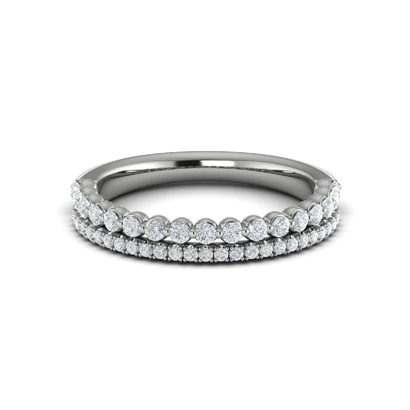 Once-A-Year Jewelry Sale – Grab Your Favorites Now Round Diamond Two Row Band in 14K White Gold Once-A-Year Jewelry Sale – Grab Your Favorites Now Round Diamond Two Row Band in 14K White Gold