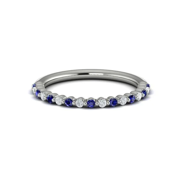 Adjustable Charm Bracelets For A Perfect Fit Sapphire & Diamond Band in 14K White Gold Adjustable Charm Bracelets For A Perfect Fit Sapphire & Diamond Band in 14K White Gold