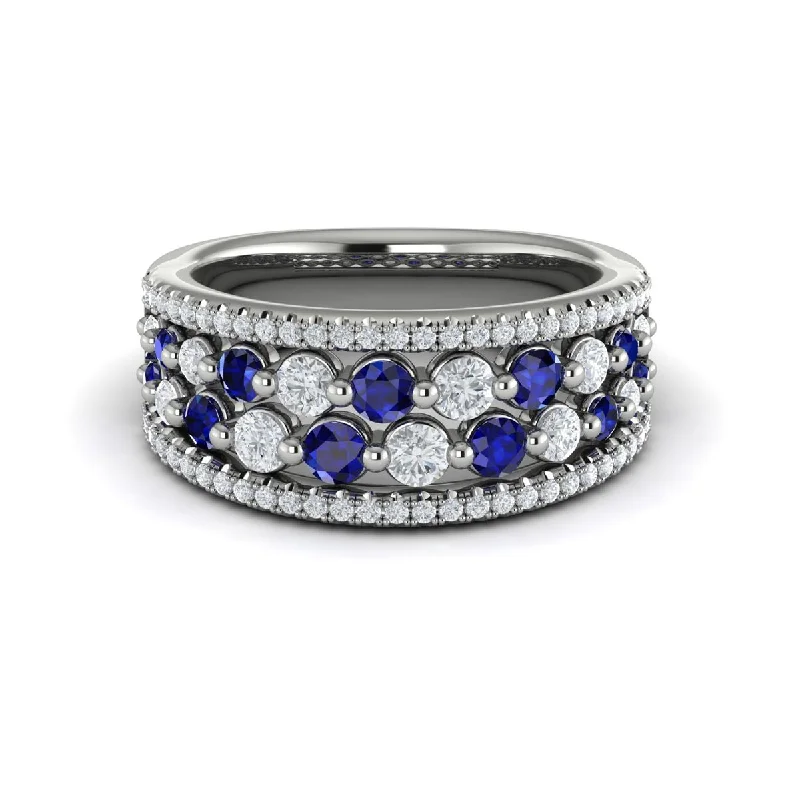 Shop Elegant Jewelry At Unbeatable Prices Sapphire & Diamond Multi-Row Band in 14K White Gold Shop Elegant Jewelry At Unbeatable Prices Sapphire & Diamond Multi-Row Band in 14K White Gold