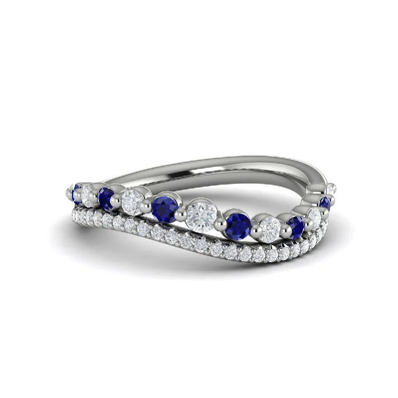 Exclusive Online Discounts On Stylish Jewelry Sapphire & Diamond Waved Band in 14K White Gold Exclusive Online Discounts On Stylish Jewelry Sapphire & Diamond Waved Band in 14K White Gold