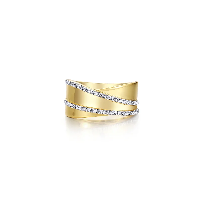 Trending Jewelry Now Available At Exclusive Prices Simulated Diamond Fashioned Band in Gold Plated Sterling Silver Trending Jewelry Now Available At Exclusive Prices Simulated Diamond Fashioned Band in Gold Plated Sterling Silver