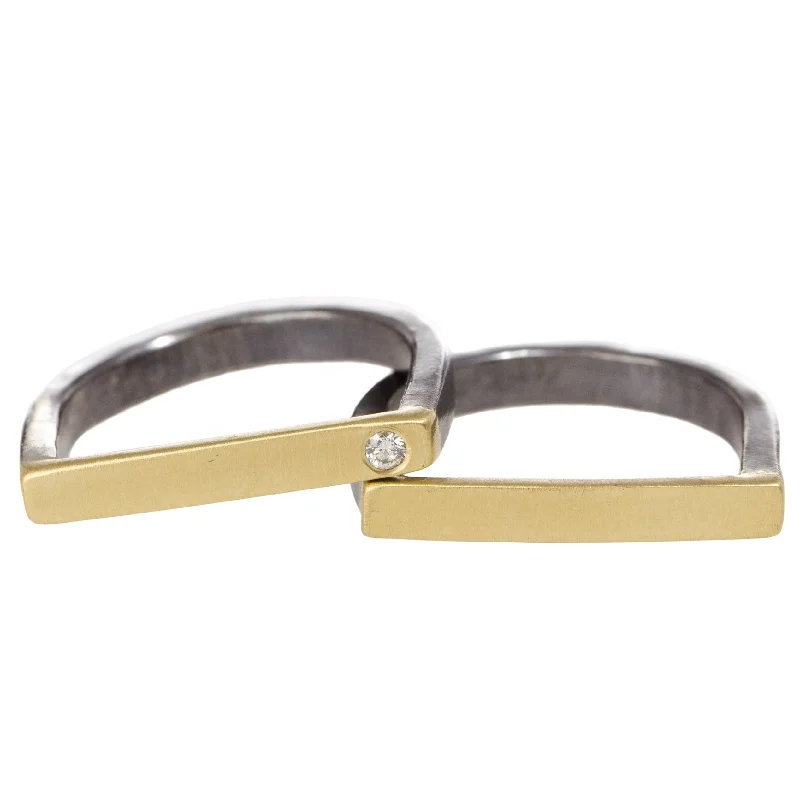 Exclusive Online Jewelry Sale – Don't Wait Slice Stacking Rings - 22k/18k Gold, Oxidized Silver + Reclaimed Brilliant Diamonds Exclusive Online Jewelry Sale – Don't Wait Slice Stacking Rings - 22k/18k Gold, Oxidized Silver + Reclaimed Brilliant Diamonds