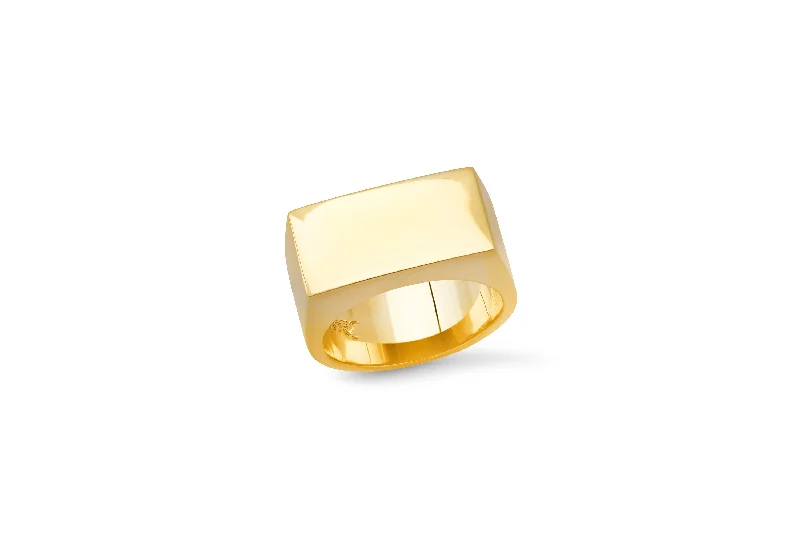 Don't Miss Out On Jaw-Dropping Jewelry Discounts Solid Gold Rectangle Ring