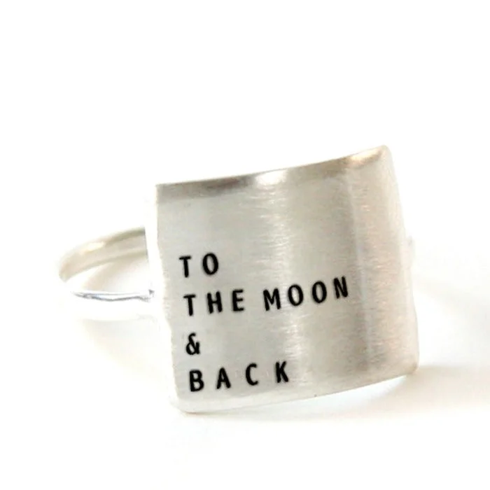 Dazzle In Elegance With Our Biggest Jewelry Sale To the Moon and Back - Handmade Silver Message Ring Dazzle In Elegance With Our Biggest Jewelry Sale To the Moon and Back - Handmade Silver Message Ring