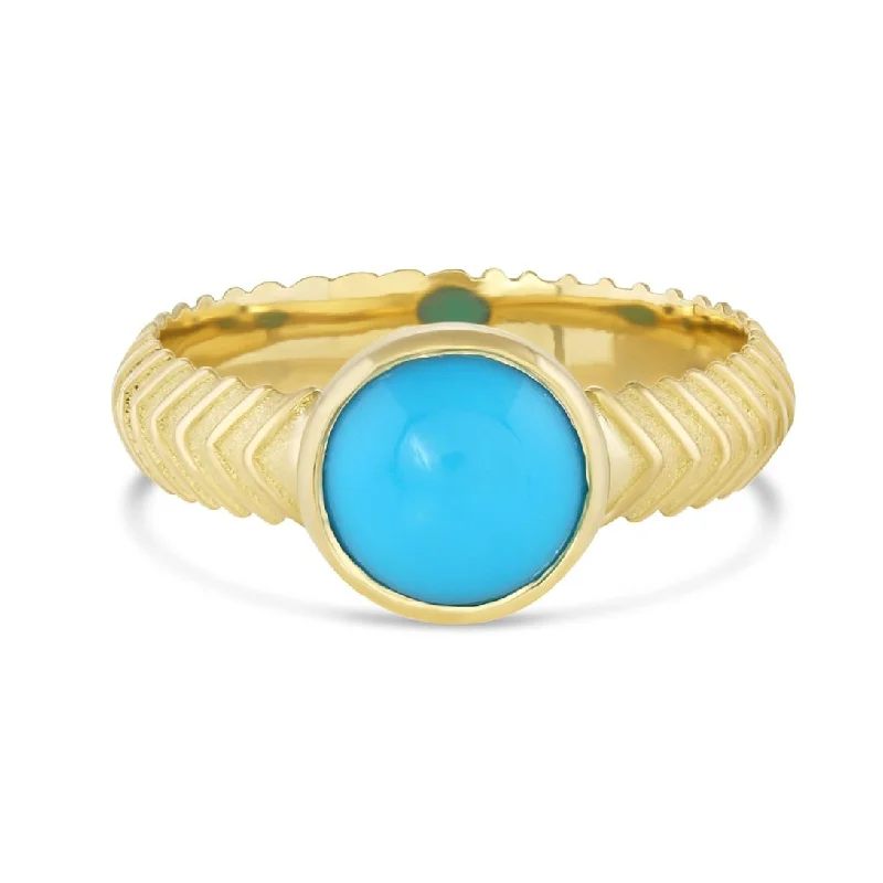 Buy More, Save More – Special Jewelry Discounts Turquoise Cab Ring - 18k Gold + Sleeping Beauty Turquoise Buy More, Save More – Special Jewelry Discounts Turquoise Cab Ring - 18k Gold + Sleeping Beauty Turquoise