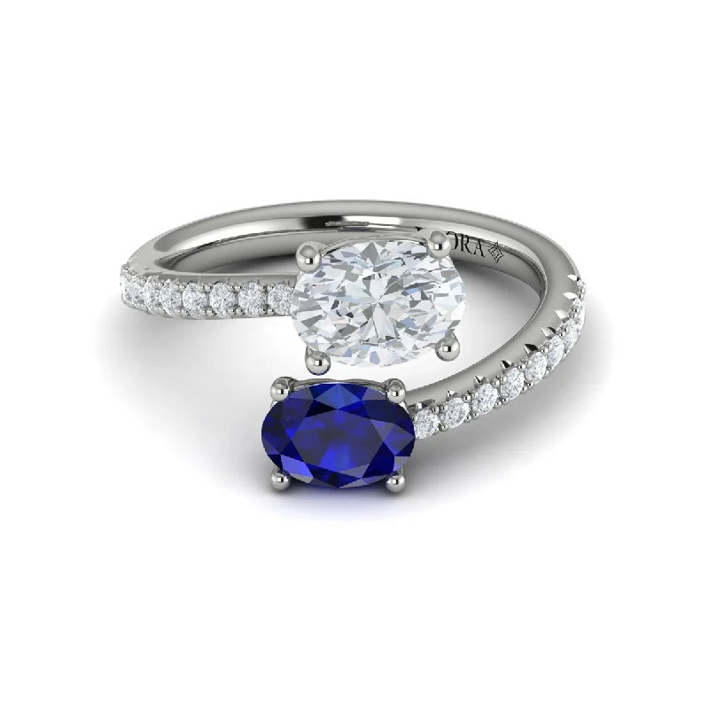Fashion-Forward Jewelry At Incredible Prices Two Stone Sapphire Bypass Engagement Ring in 14K White Gold Fashion-Forward Jewelry At Incredible Prices Two Stone Sapphire Bypass Engagement Ring in 14K White Gold