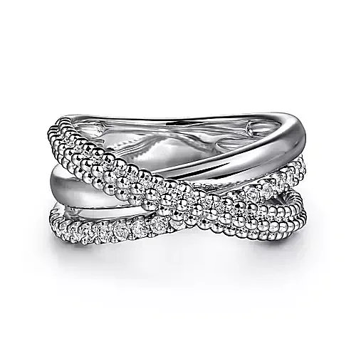 Gorgeous Jewelry, Limited-Time Savings White Sapphire Criss Cross Ring in Sterling Silver Gorgeous Jewelry, Limited-Time Savings White Sapphire Criss Cross Ring in Sterling Silver