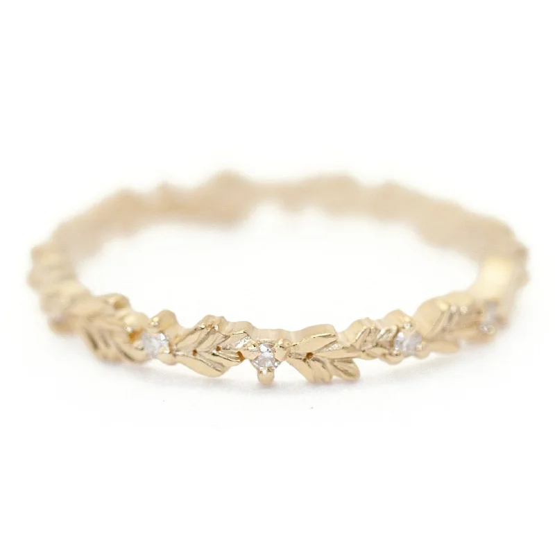 Timeless Elegance Now At Special Discounts Wood Nymph Faye Slender Band - 18k Yellow Gold + Diamonds (.1 ctw) Timeless Elegance Now At Special Discounts Wood Nymph Faye Slender Band - 18k Yellow Gold + Diamonds (.1 ctw)