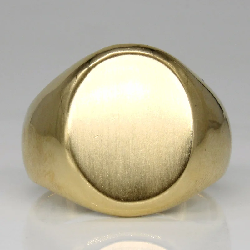 Premium Jewelry Now Available At Special Discounts Large Yellow Gold Signet Ring | SZ 10.25 |