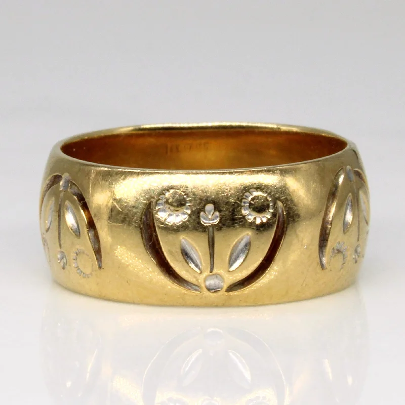 Flash Sale On Stunning Jewelry – Don't Miss Out Yellow Gold Floral Band | SZ 6 |