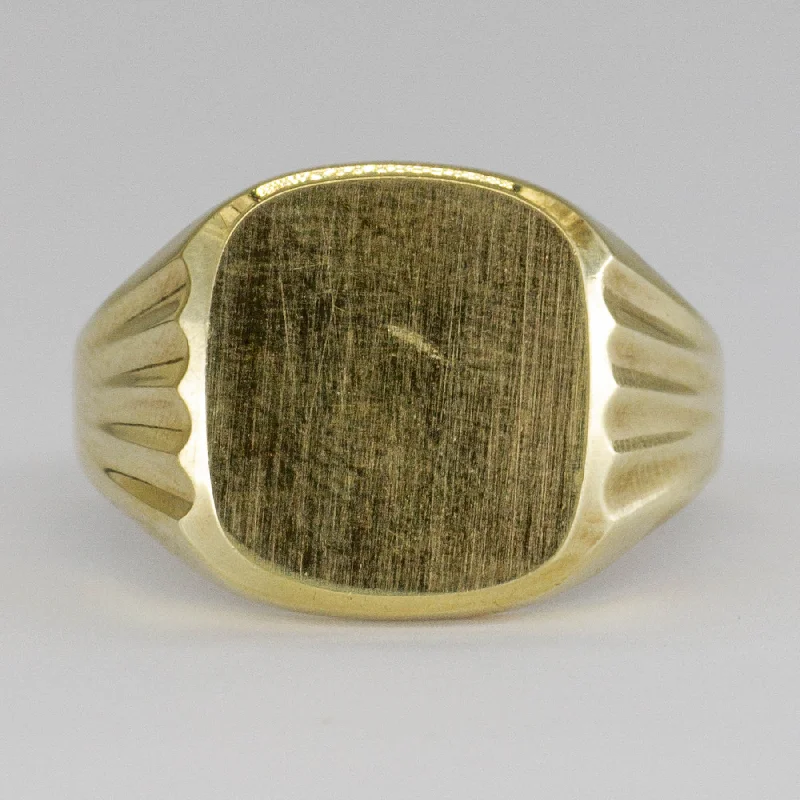 Celebrate Every Occasion With Sparkling Savings 14k Yellow Gold Plain Signet Ring | SZ 11 |