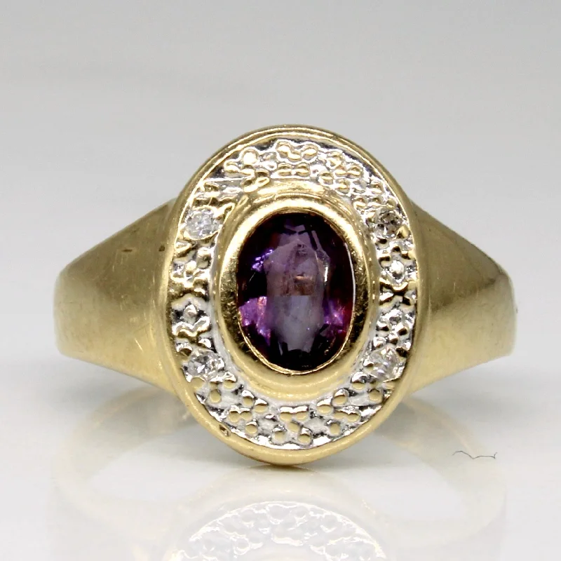 High-End Sparkle, Low-End Prices – Jewelry Sale Live Amethyst & Diamond Tapered Halo Ring | 0.28ct, 0.02ctw | SZ 2.75 |